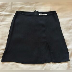 Reformation Black A-Line Mini Skirt with Slit
